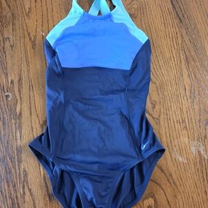Nike Women's Two-Tone Blue One Piece Swimsuit